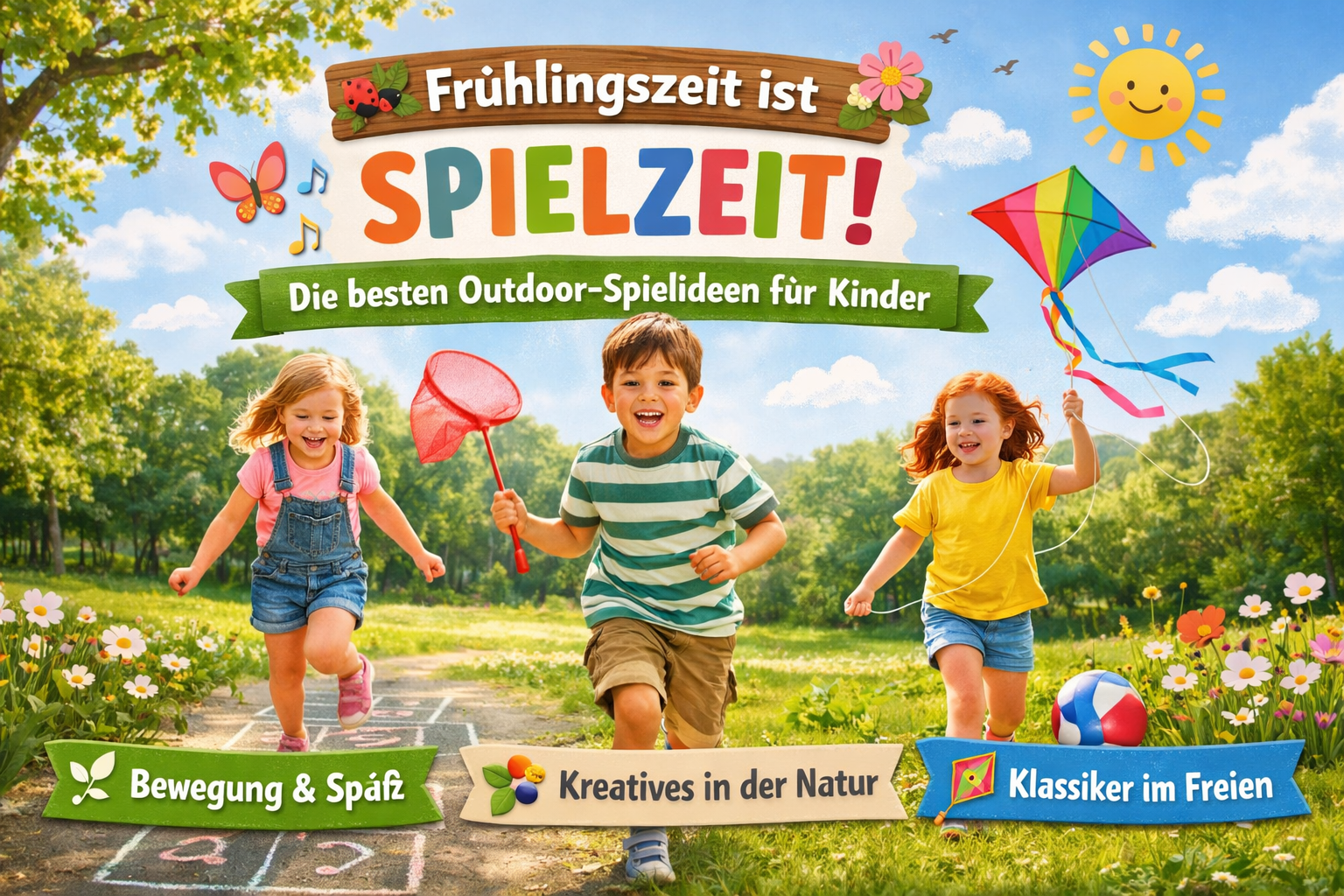 🌸 Frühlingszeit ist Spielzeit – Die besten Outdoor-Spielideen für Kinder